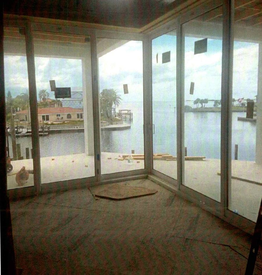 Sliding glass doors opening onto a Florida lanai
